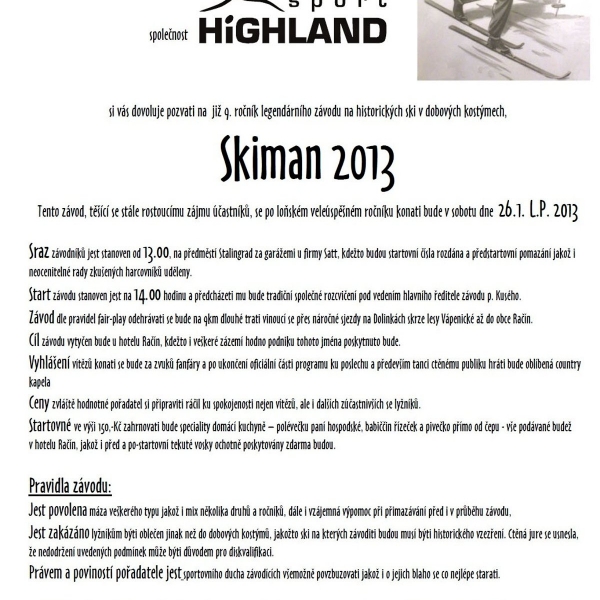 Pozvánka Skiman 2013