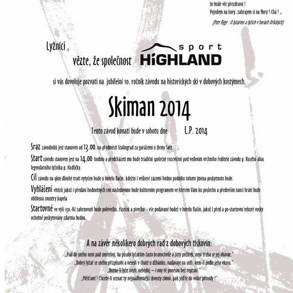 Pozvánka Skiman 2014
