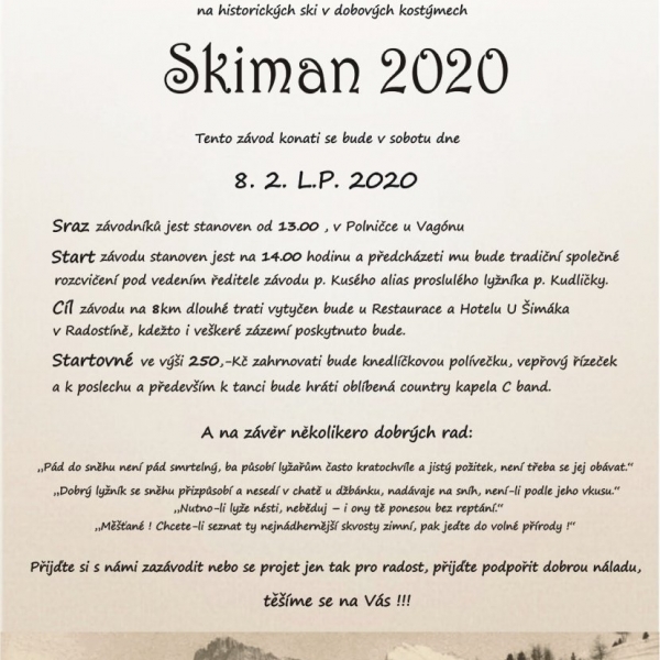 Pozvánka Skiman 2020